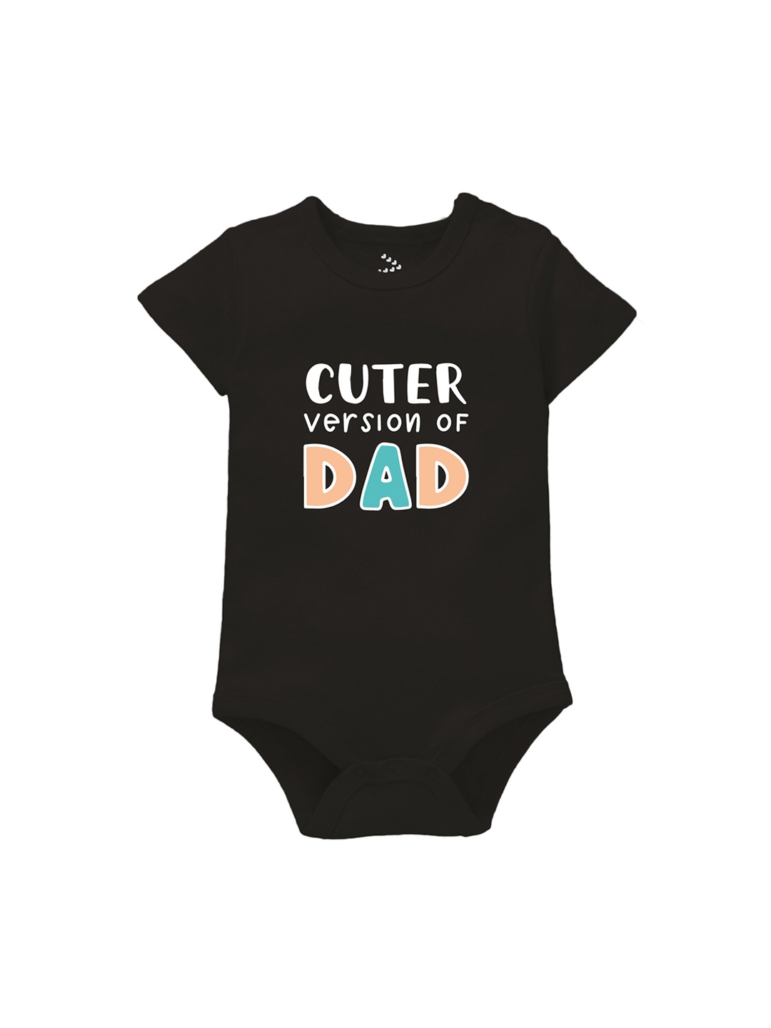 

Zeezeezoo Infants Dad Printed Pure Cotton Bodysuit, Black