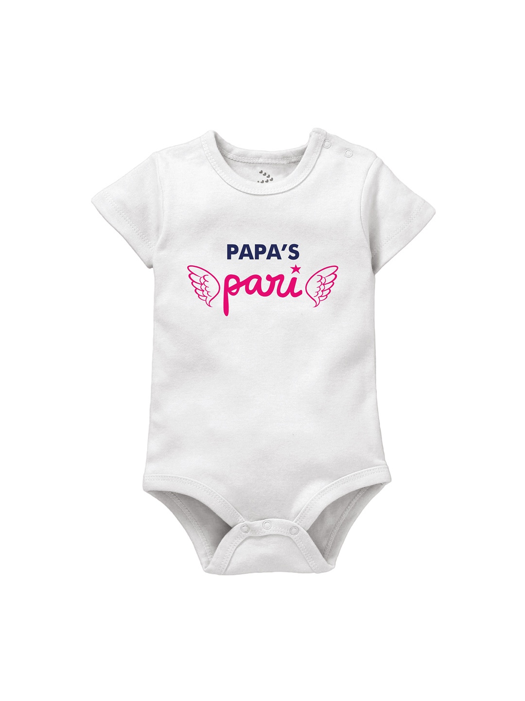 

Zeezeezoo Infants Pari Printed Pure Cotton Bodysuit, White