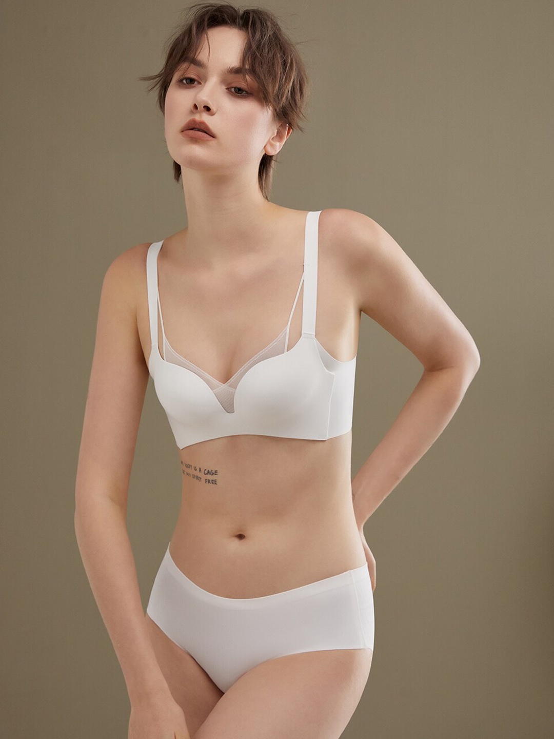 

JC Collection Lightly Padded Lingerie Set, White