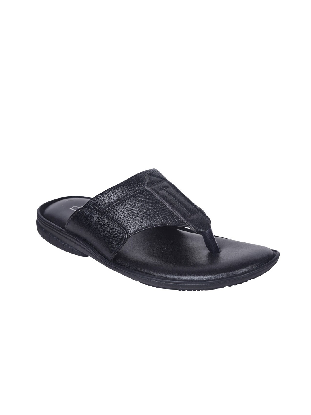 

Ajanta Men Textured Comfort Sandals, Black