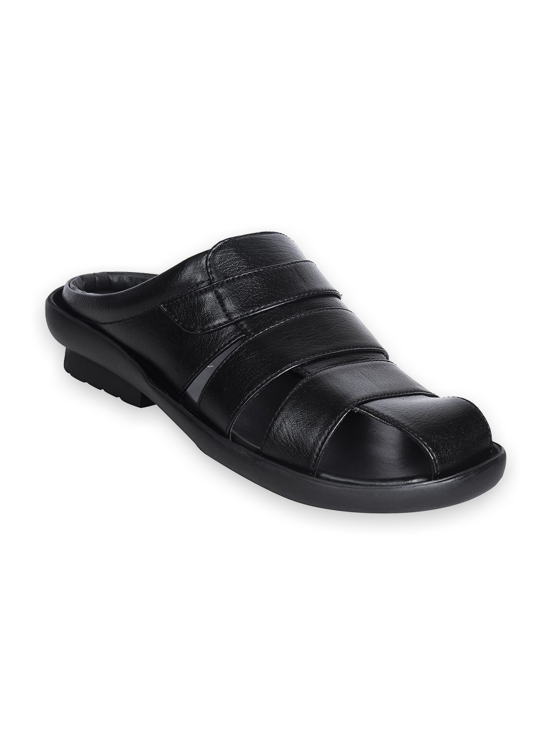 

Ajanta Men Textured Shoe-Style Sandals, Black