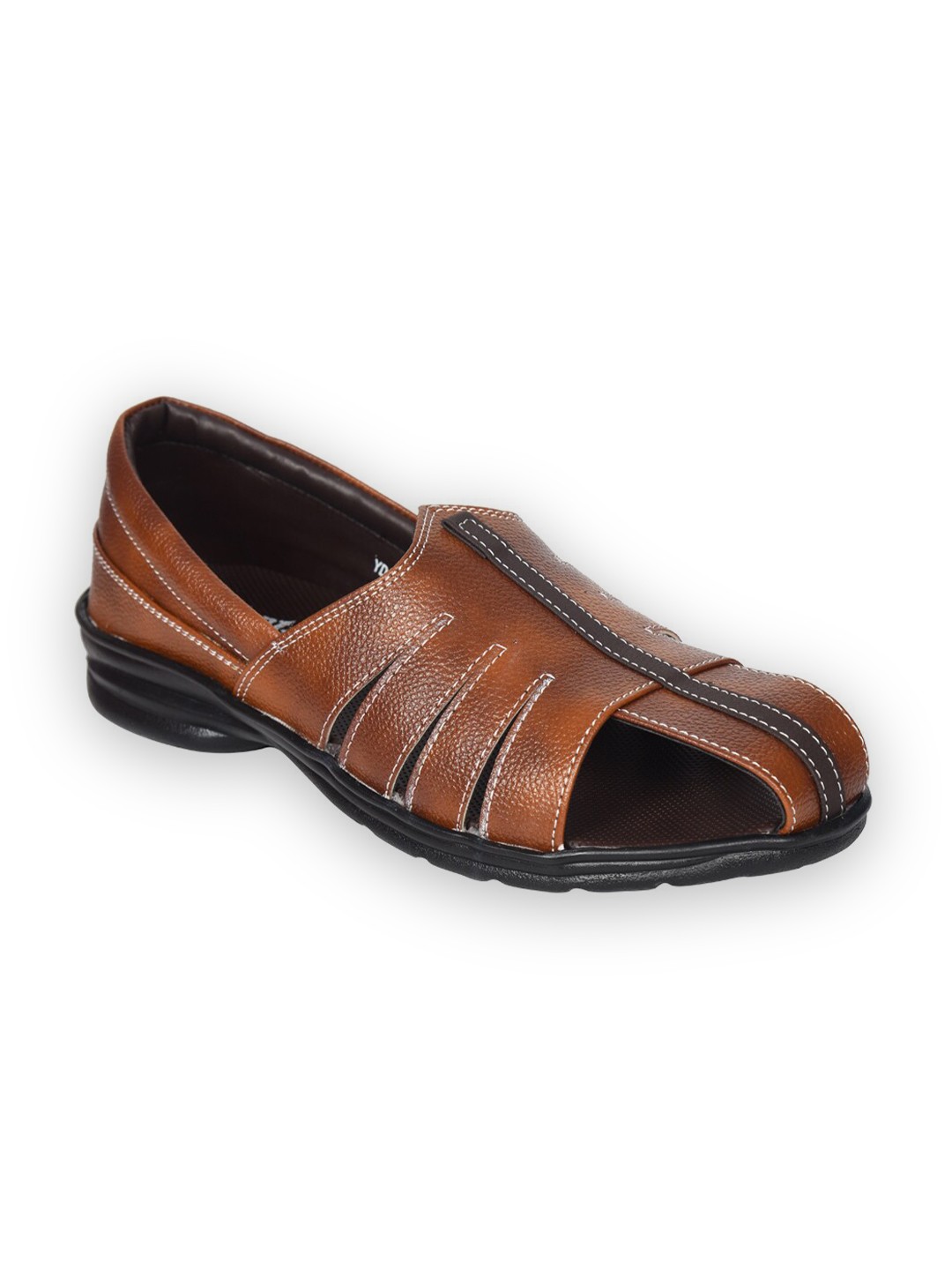 

Ajanta Men Textured Comfort Sandals, Brown