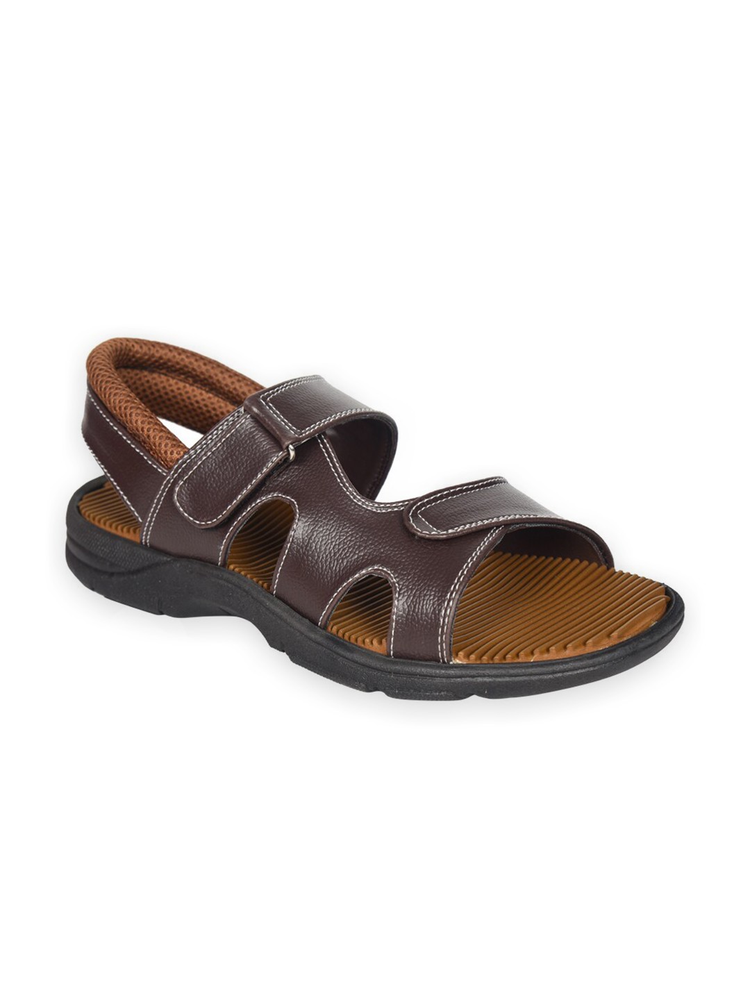 

Ajanta Men Textured Comfort Sandals, Brown