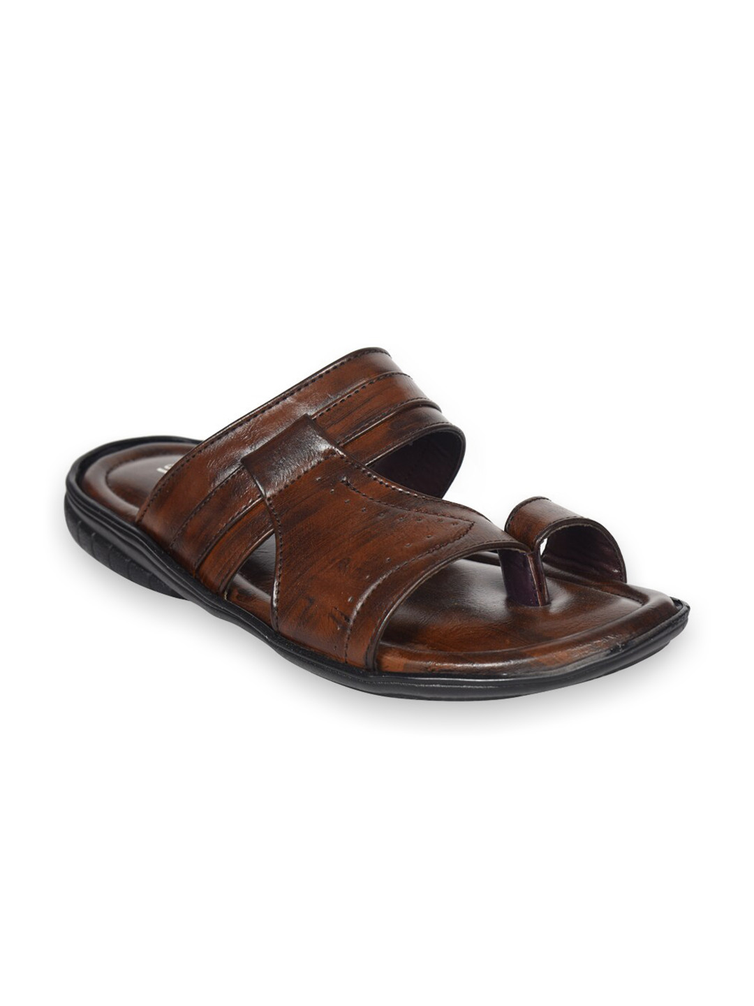 

Ajanta Men Textured Comfort Sandals, Brown