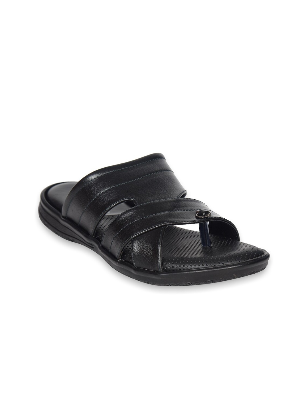 

Ajanta Men Textured Comfort Sandals, Black
