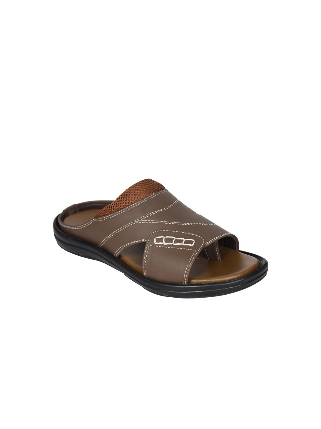 

Ajanta Men Stitch Detail Comfort Sandals, Brown