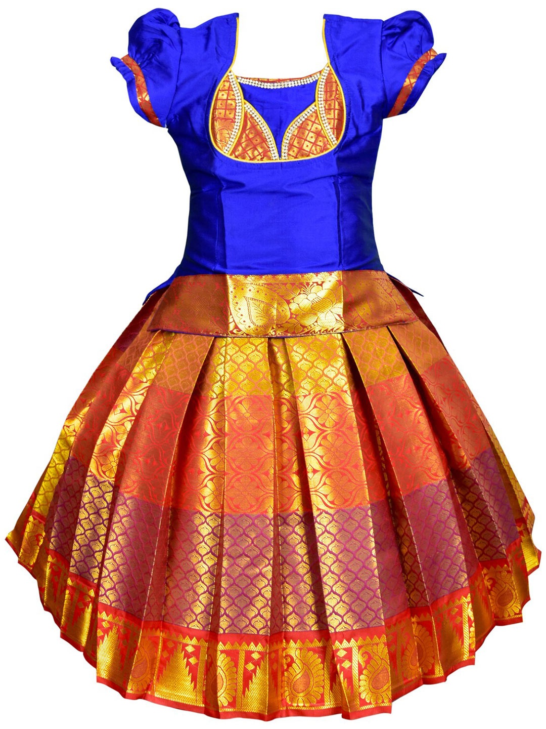 

AMIRTHA FASHION Girls Ready to Wear Lehenga & Blouse, Blue