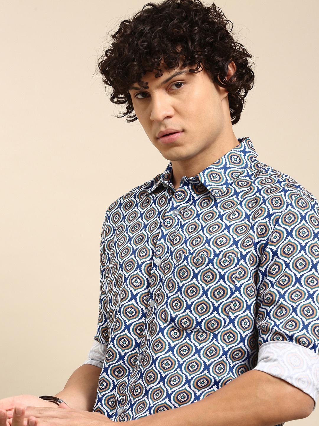 

Sangria Printed Casual Shirt, Blue