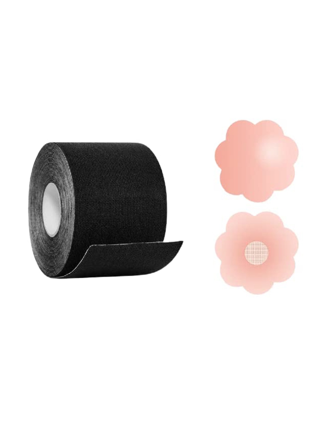 

BRACHY Reusable Silicone Stick-on Nipple Covers & Boob Tape, Black