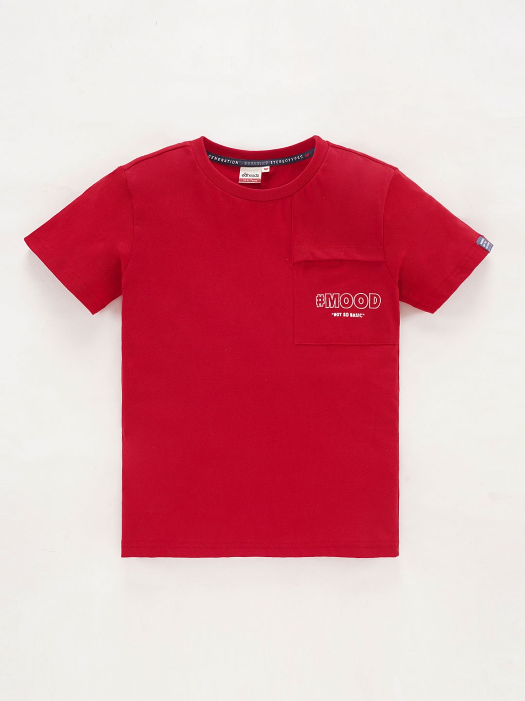 

edheads Boys Round Neck Azo Free Cotton T-shirt, Red