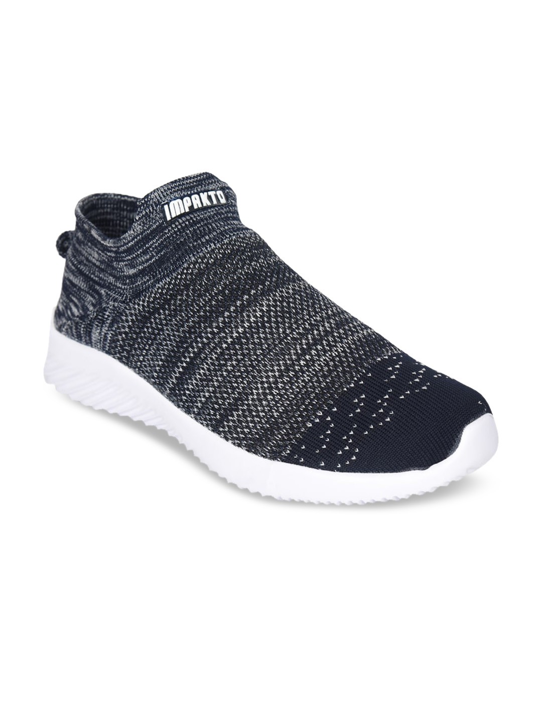 

IMPAKTO Men Waterproof Lining Comfort Insole Mesh Contrast Sole Slip-On Sneakers, Grey