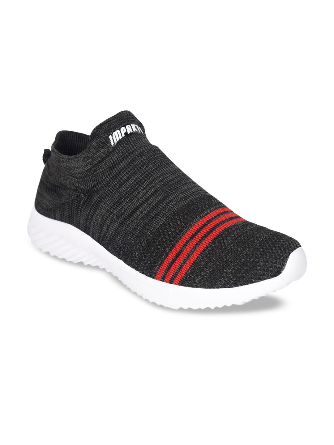 

IMPAKTO Men Waterproof Lining Comfort Insole Mesh Contrast Sole Slip-On Sneakers, Grey
