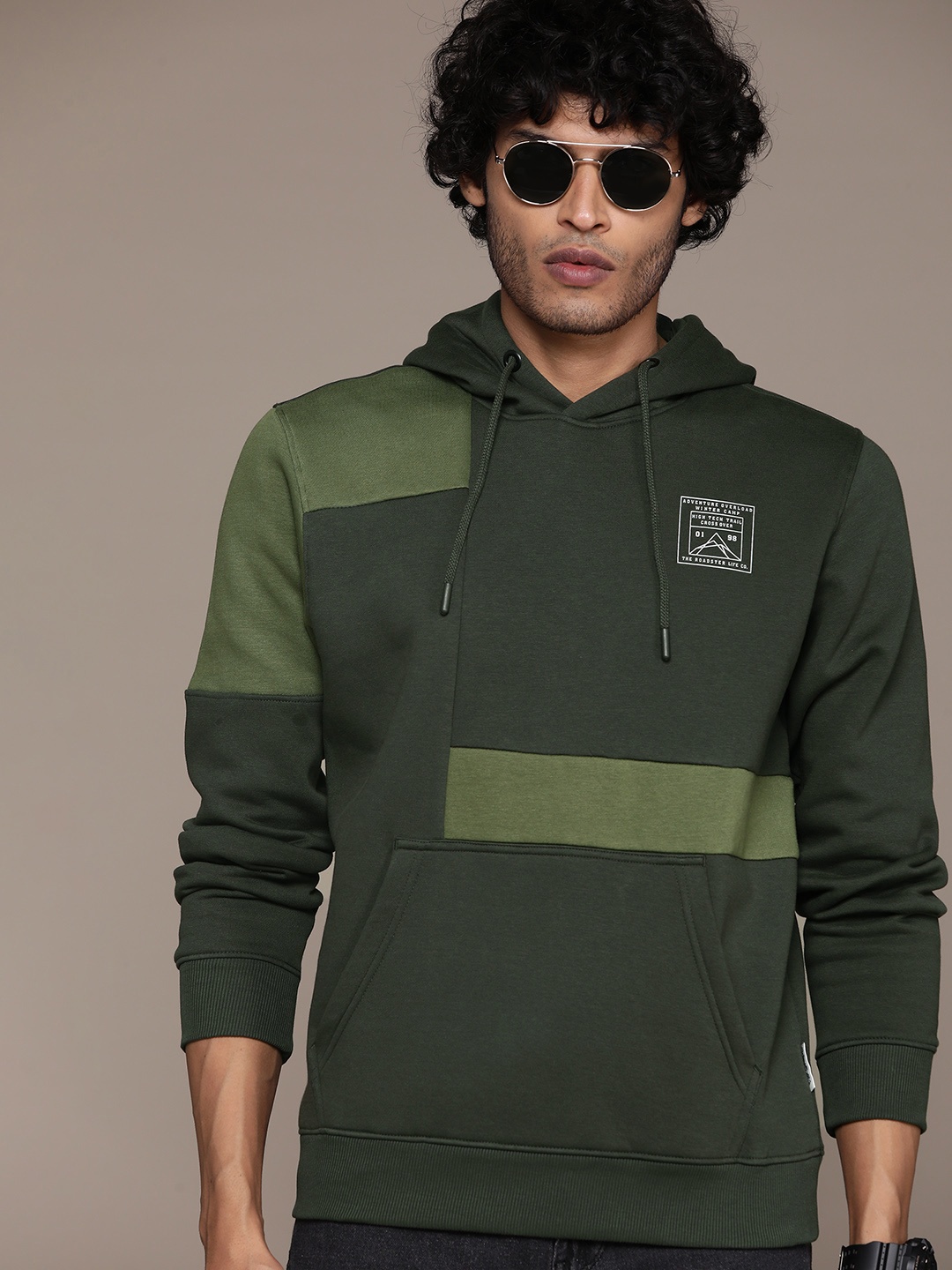 

The Roadster Lifestyle Co. Striped Hooded Sweatshirt, Olive