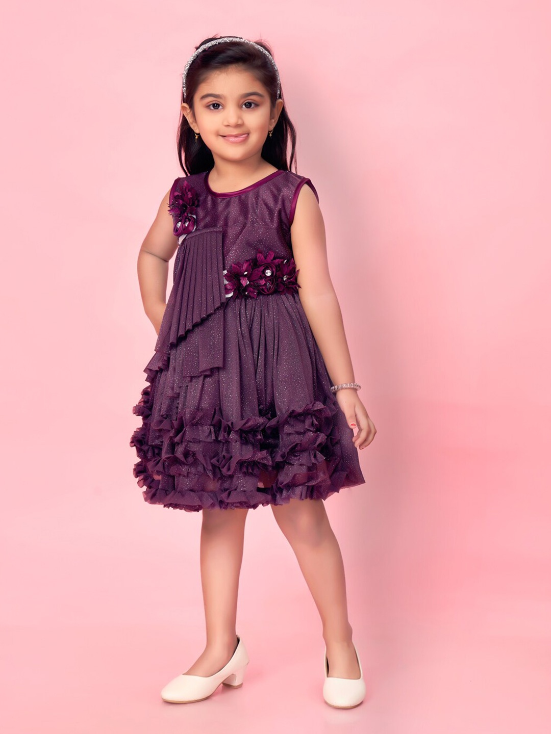 

BAESD Girls Net Fit & Flare Dress, Purple