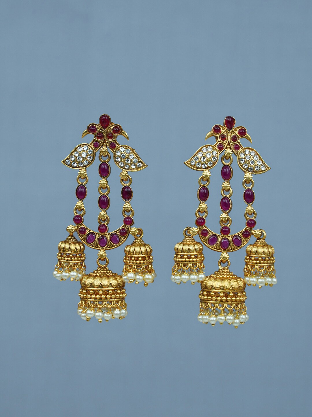 

Diksha collection Gold-Plated Jhumkas Earrings