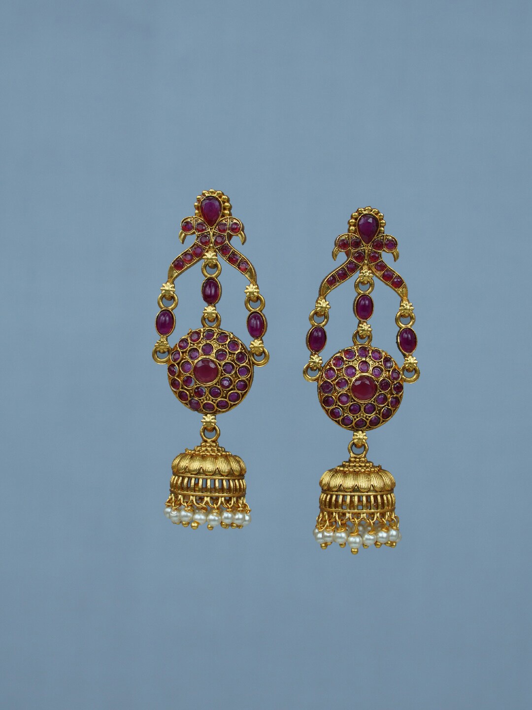 

Diksha collection Matte Finish Jhumkas Earrings, Maroon