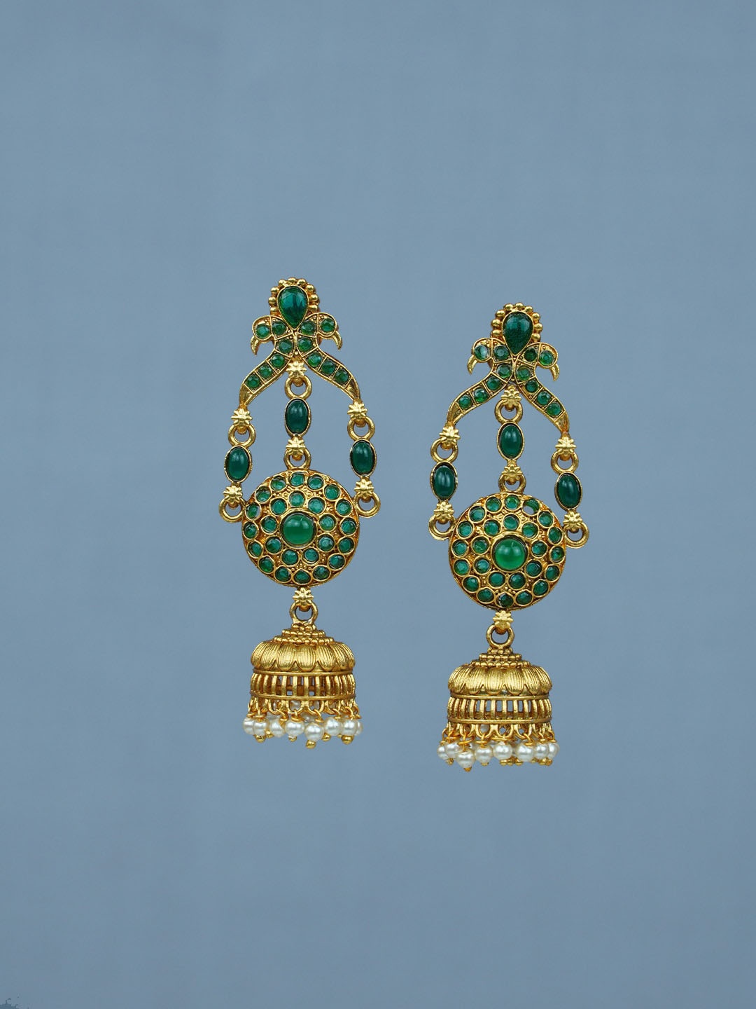

Diksha collection Gold-Plated Jhumka Earrings
