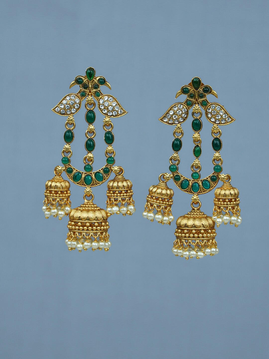 

Diksha collection Gold-Plated Jhumkas Earrings