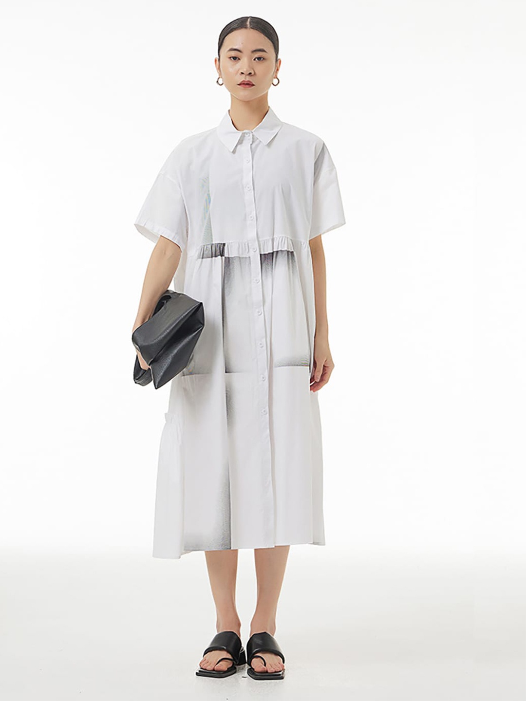 

JC Collection Pure Cotton Shirt Midi Dress, White