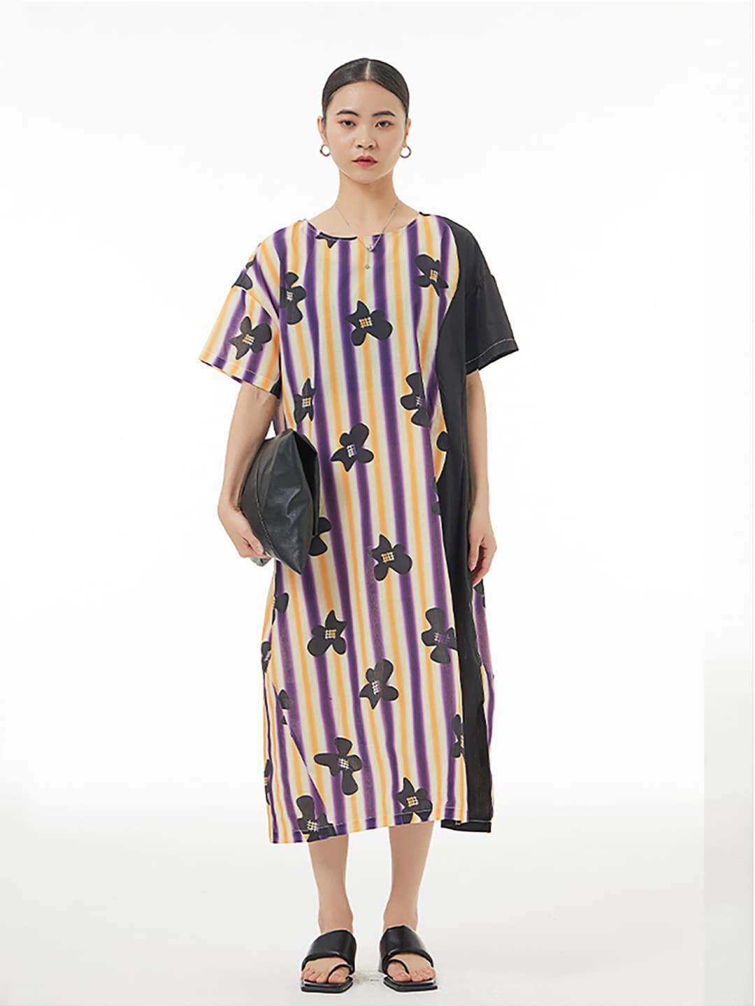

JC Collection Striped A-Line Midi Dress, Yellow