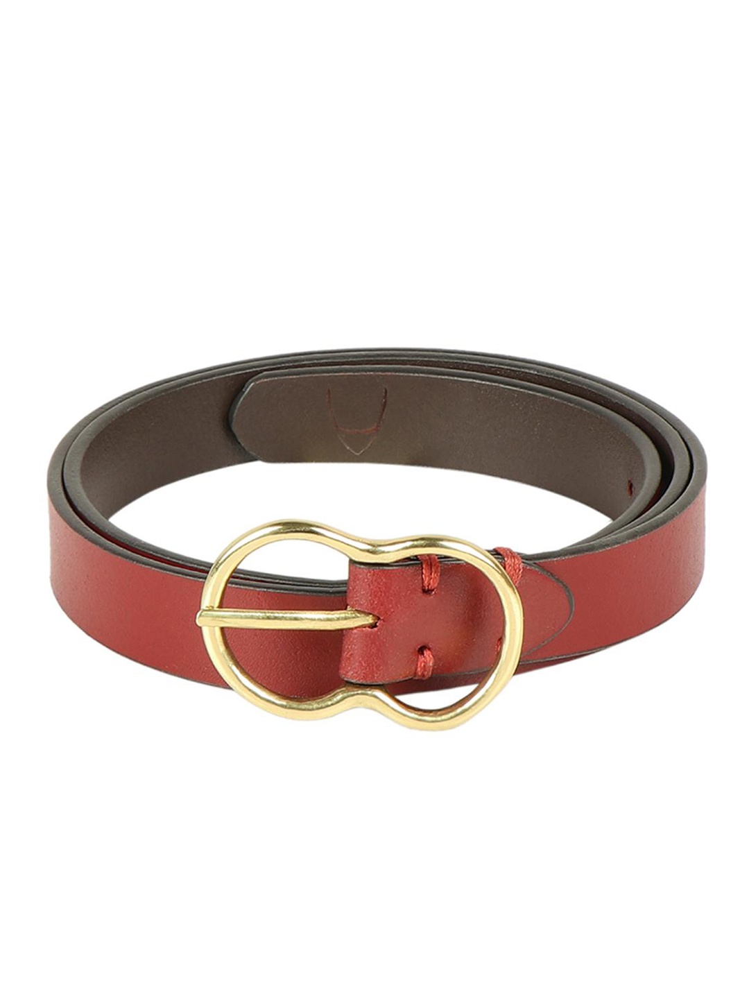 

Hidesign Women Slim Leather Reversible Belt, Red