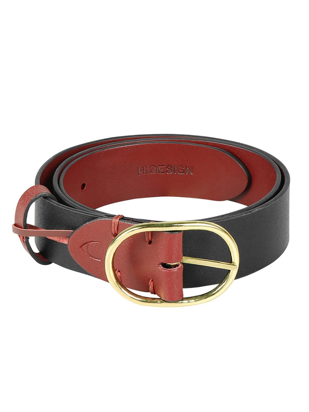 

Hidesign Women Slim Leather Reversible Belt, Black