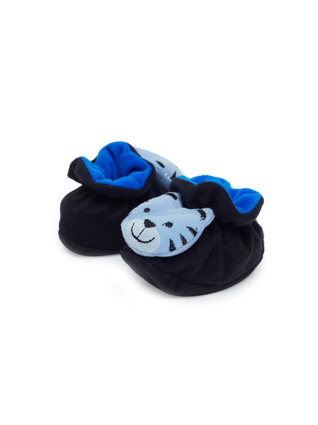 

CHiU Infants Cat Applique Velvet Cotton Booties, Blue