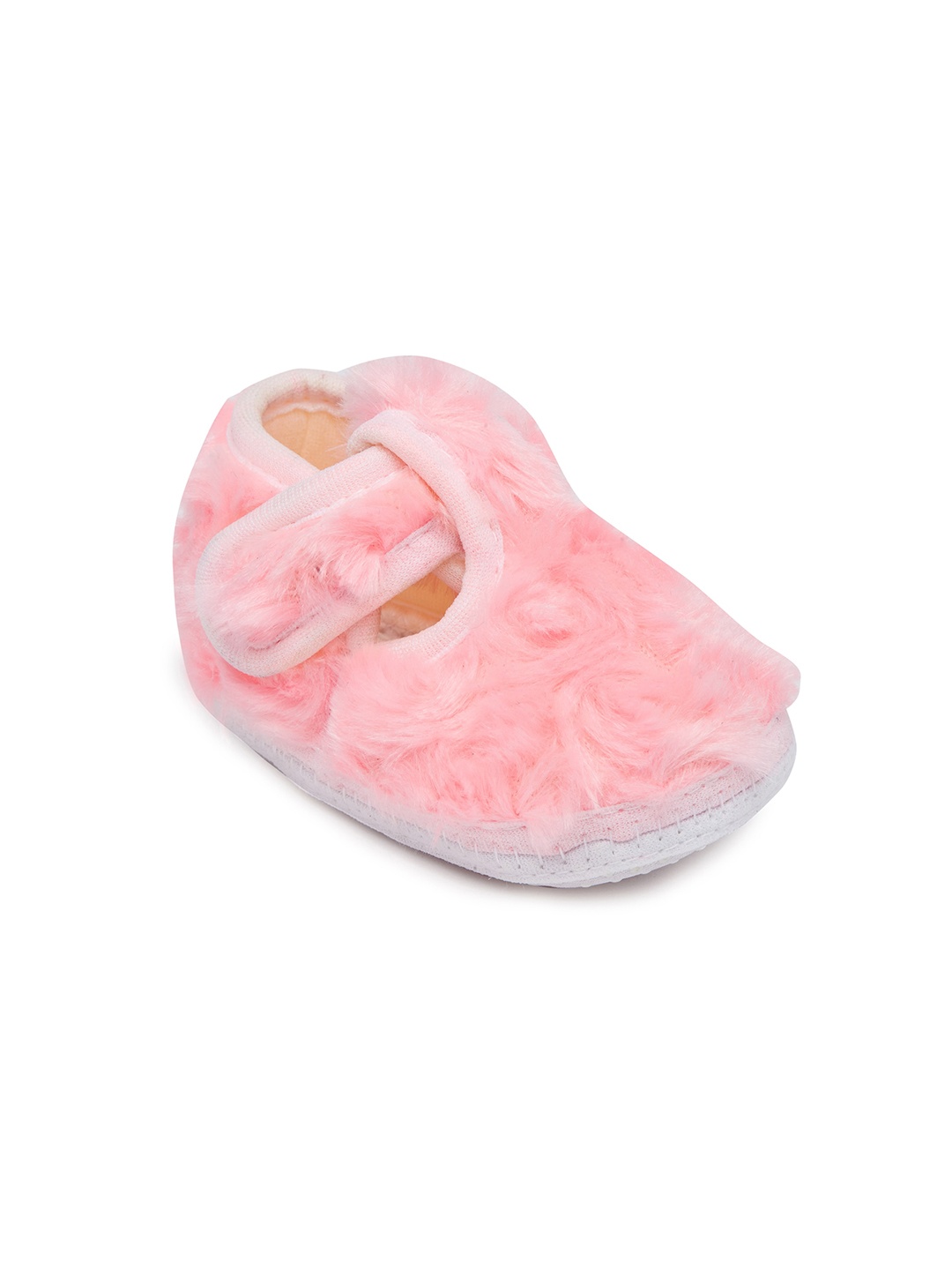 

CHiU Infant Fur Velcro Closure Booties, Pink