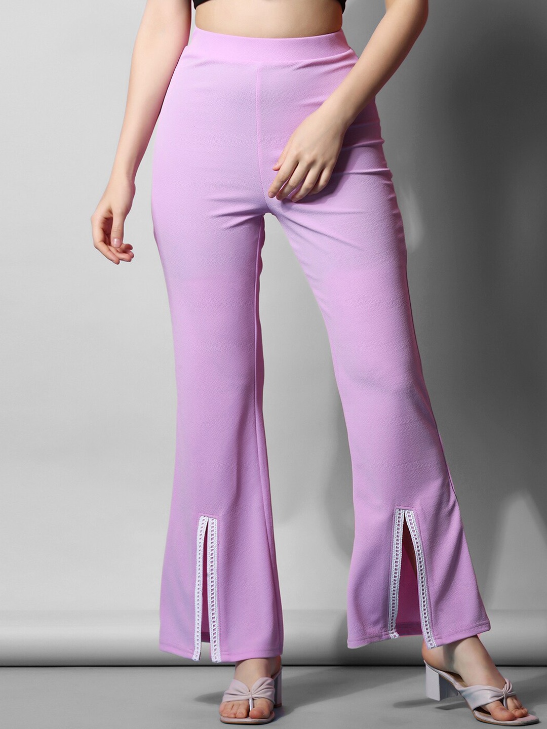 

Selvia Women High-Rise Easy Wash Bootcut Trousers, Lavender