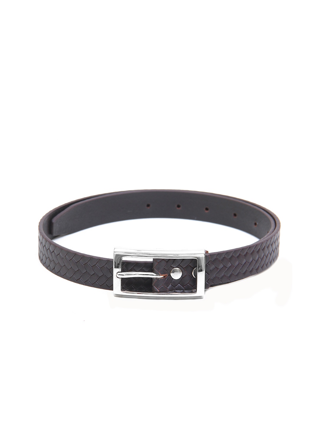 

Calvadoss Women Textured Tang Leather Belt, Brown