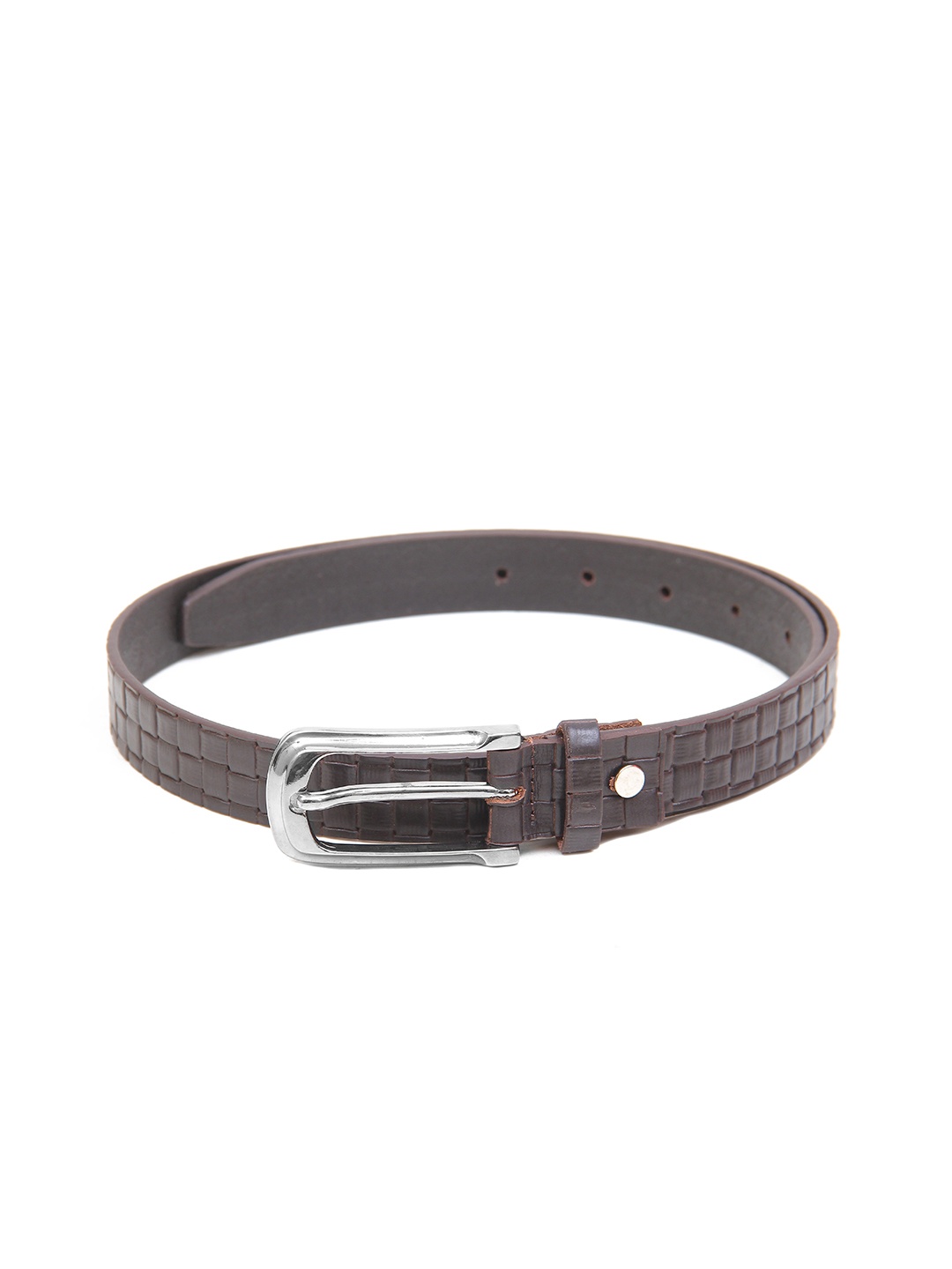 

Calvadoss Girls Textured Leather Belt, Brown