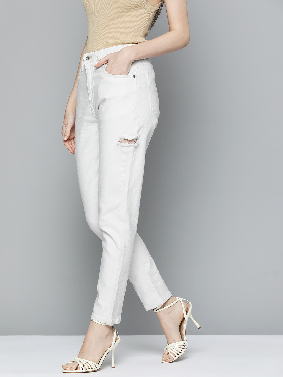 

Chemistry High-Rise Mildly Distressed Jeans, White