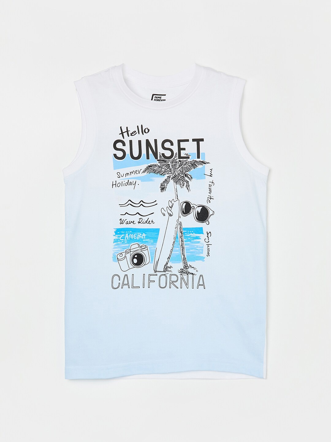 

Fame Forever by Lifestyle Boys Typography Printed Pure Cotton T-shirt, Blue