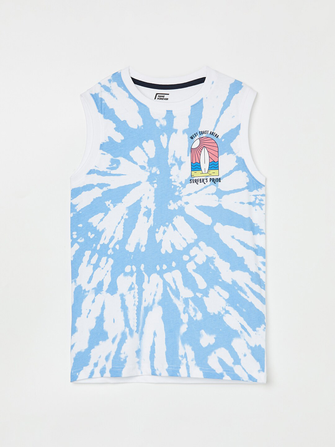 

Fame Forever by Lifestyle Boys Tie And Dye Pure Cotton T-shirt, White