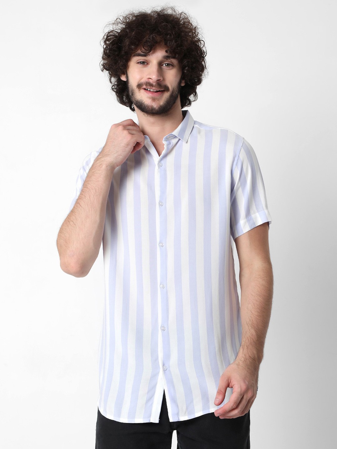 

7Shores Vertical Striped Casual Shirt, Blue
