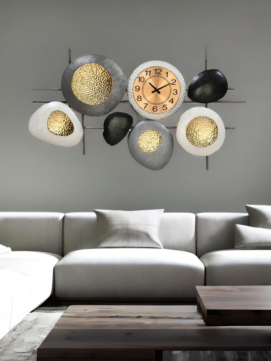 

Athome by Nilkamal Realm Black & White Textured Contemporary Wall Clock