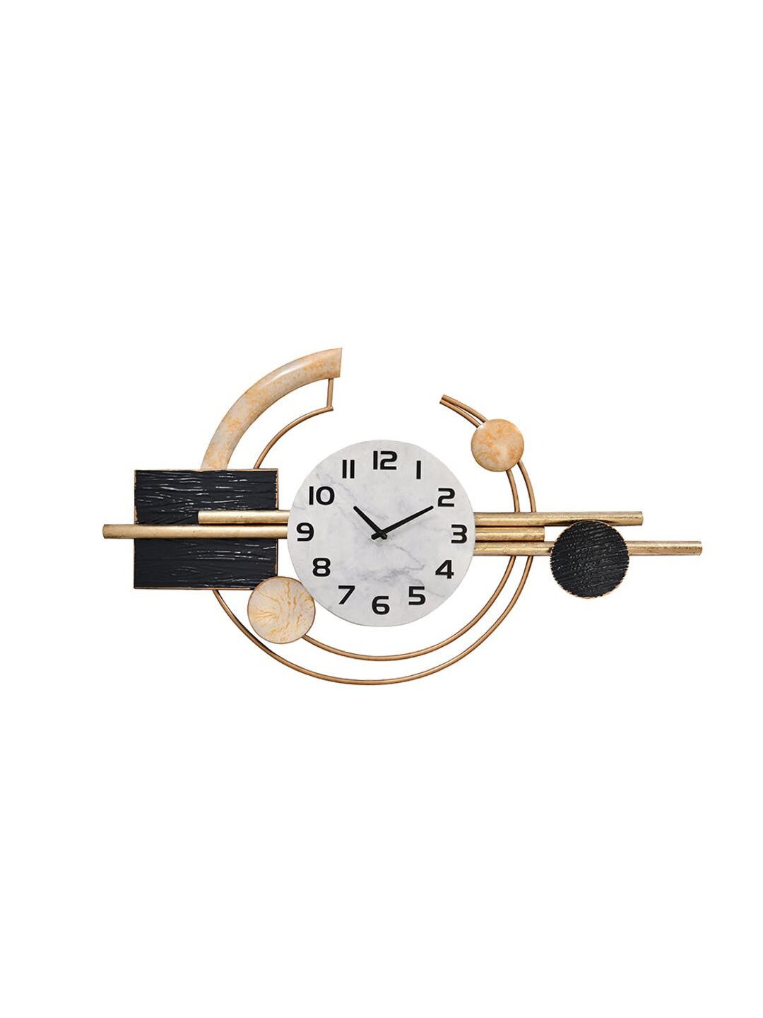 

Athome by Nilkamal Marbella Black & Beige Textured Contemporary Wall Clock