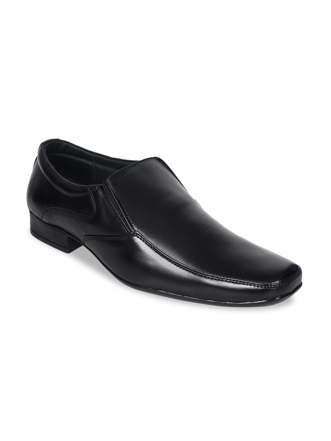 

Ajanta Men Round Toe Formal Slip-On Shoes, Black