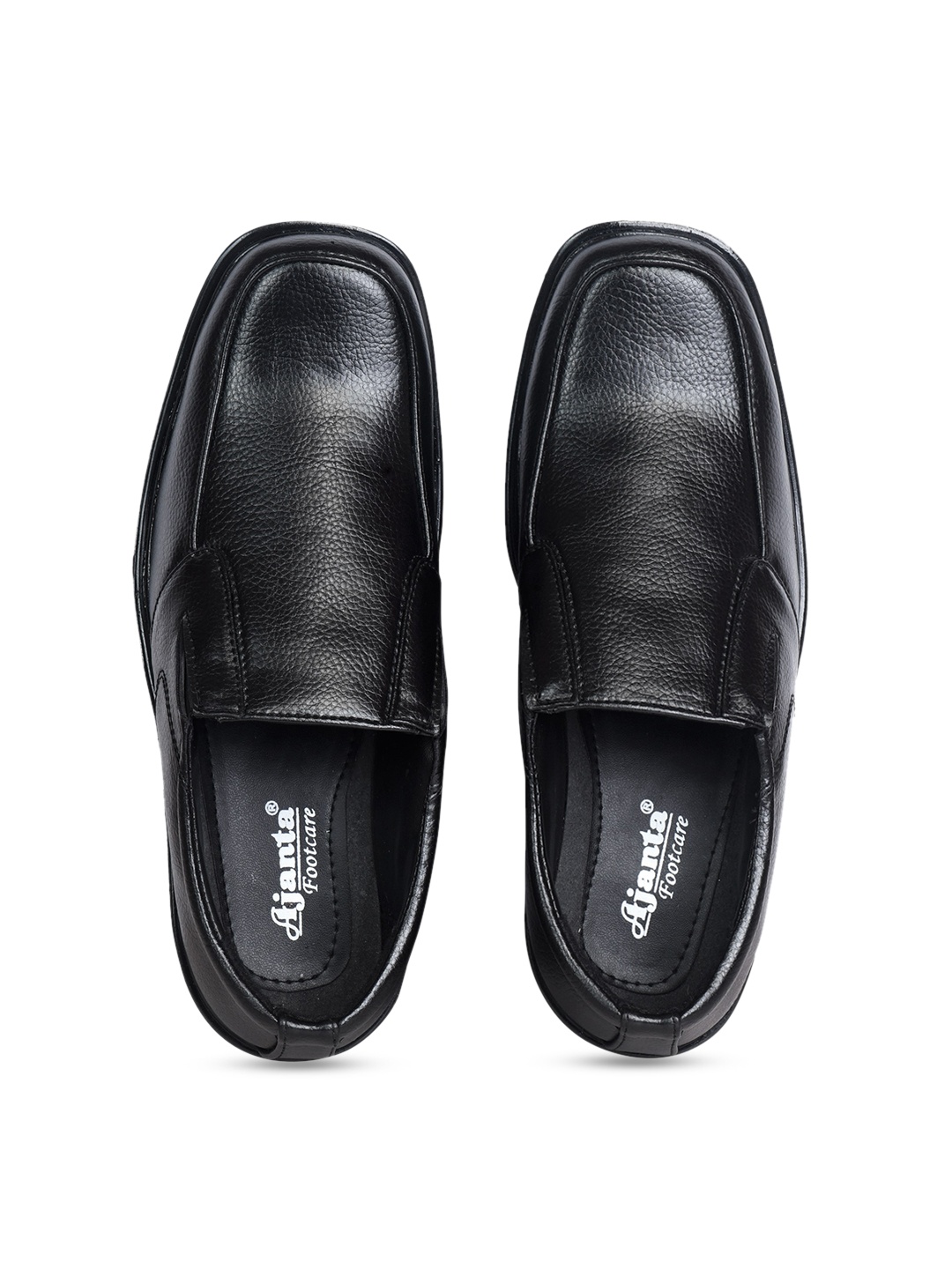 

Ajanta Men Square Toe Formal Slip-On Shoes, Black
