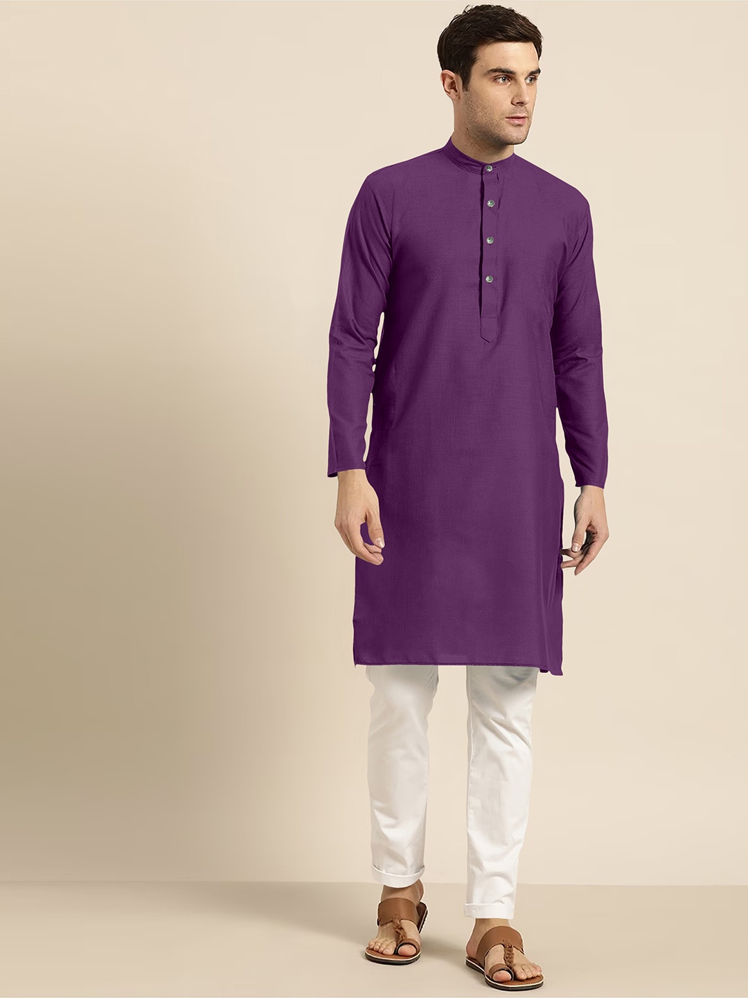 

Shiv Leela Regular Pure Cotton Kurta with Pyjamas, Purple