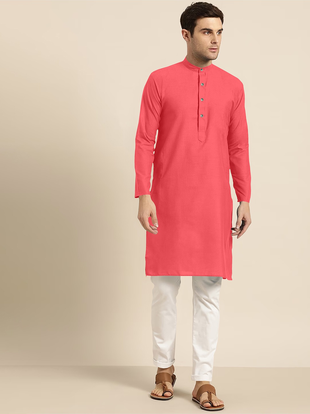 

Shiv Leela Regular Pure Cotton Kurta with Pyjamas, Red