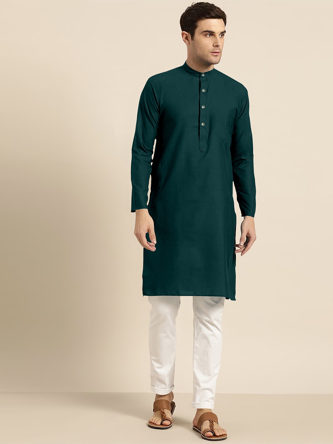 

Shiv Leela Regular Pure Cotton Kurta with Pyjamas, Green