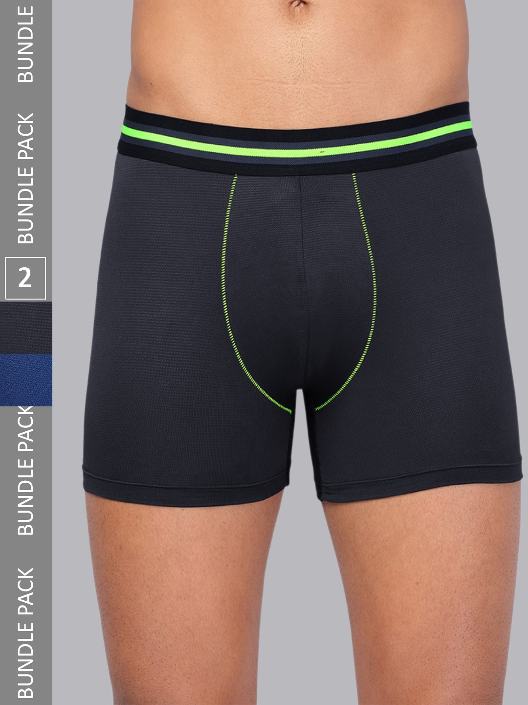 

Technosport Men Pack Of 2 Lightweight Anti- Bacterial Trunks, Assorted