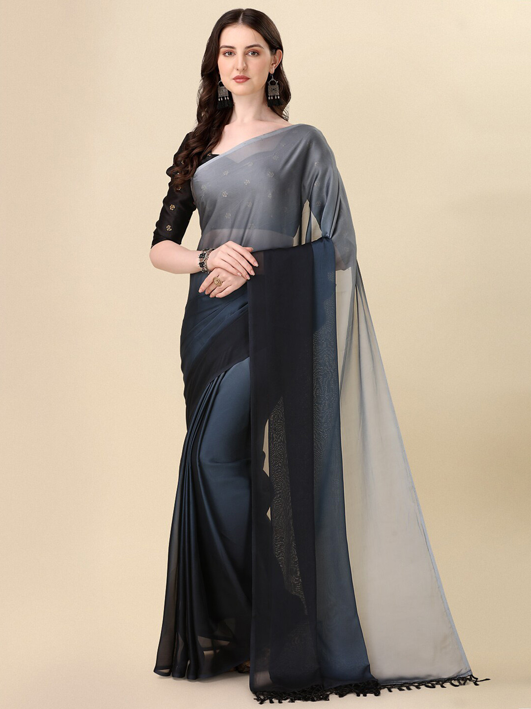 

KALINI Ombre Dyed Saree, Grey