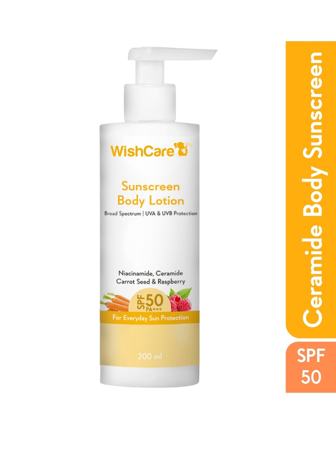 

WishCare SPF50 Niacinamide Sunscreen Body Lotion with No White Cast - 200ml