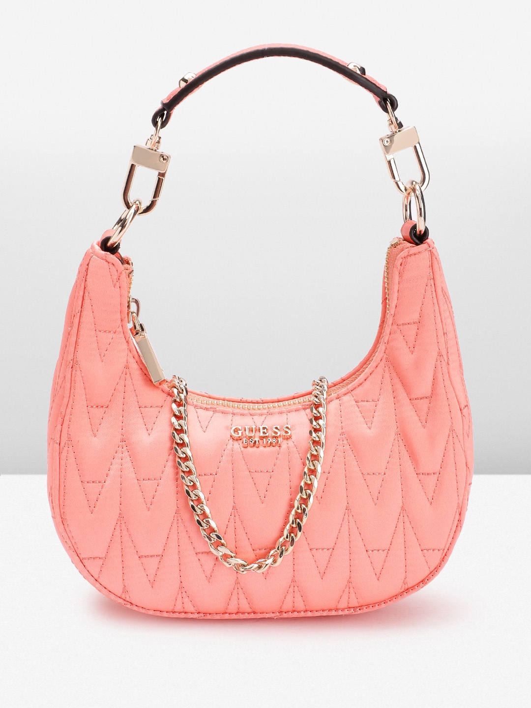 

GUESS Quilted Hobo Bag with Detachable Sling Strap, Coral