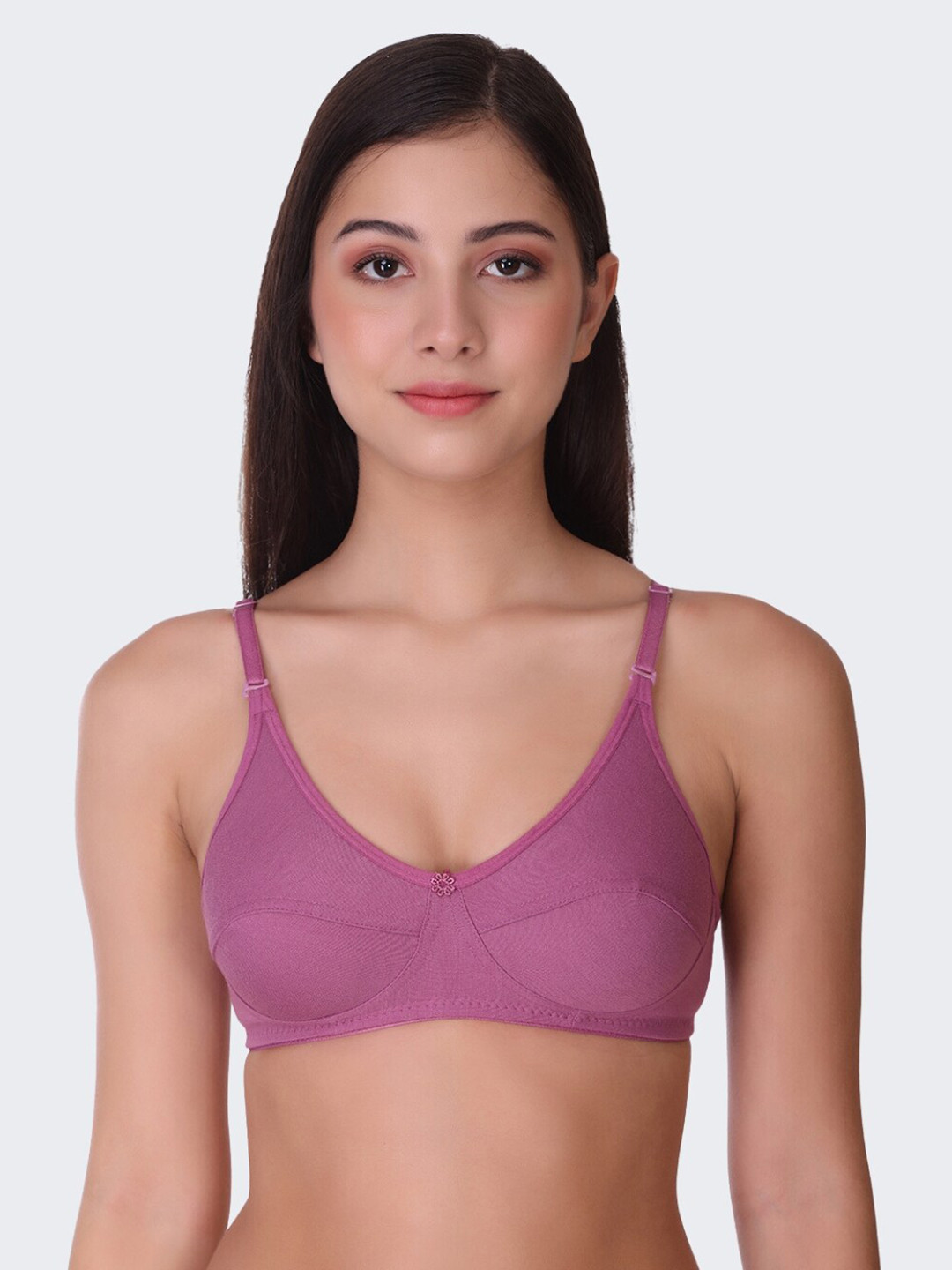 

POOJA RAGENEE Super Support All Day Comfort Full Coverage Everyday Cotton Bra, Purple
