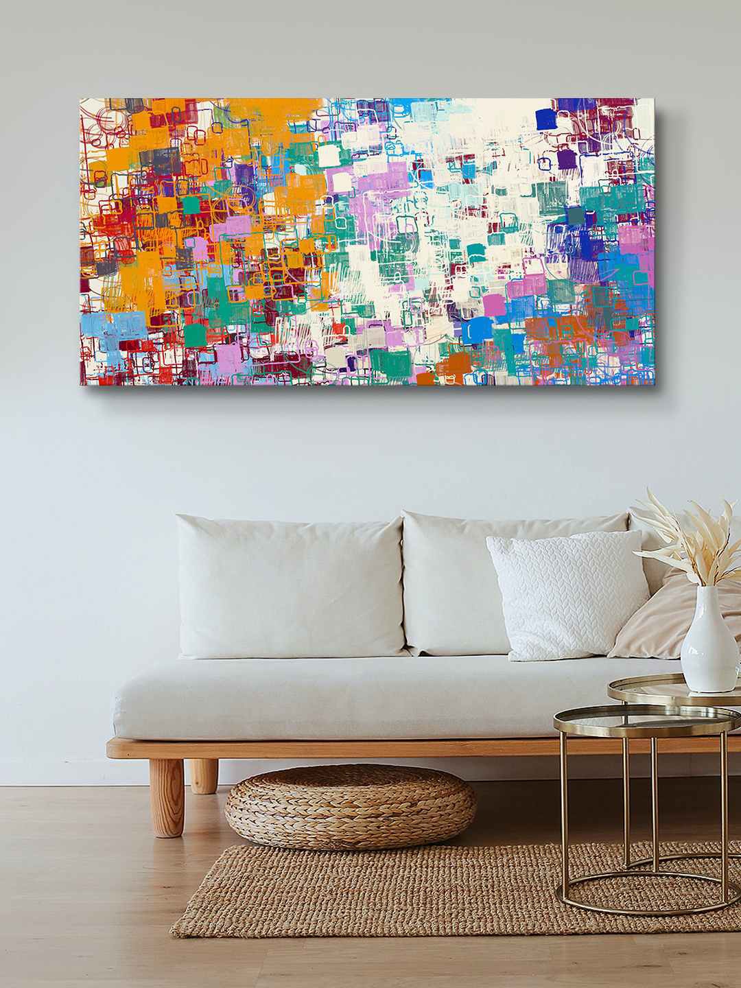 

999Store Blue & Yellow Abstract Painting Canvas Wall Art