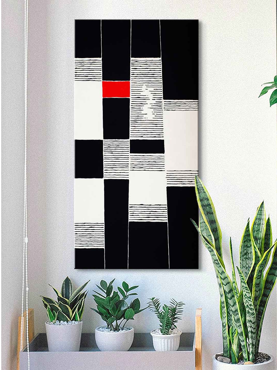 

999Store Black & White Abstract Canvas Wall Art Painting