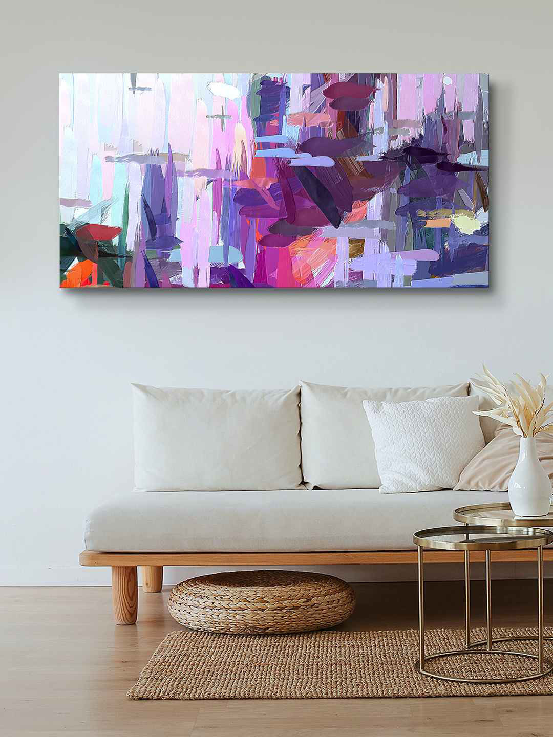 

999Store Purple & Pink Abstract Painting Canvas Wall Art
